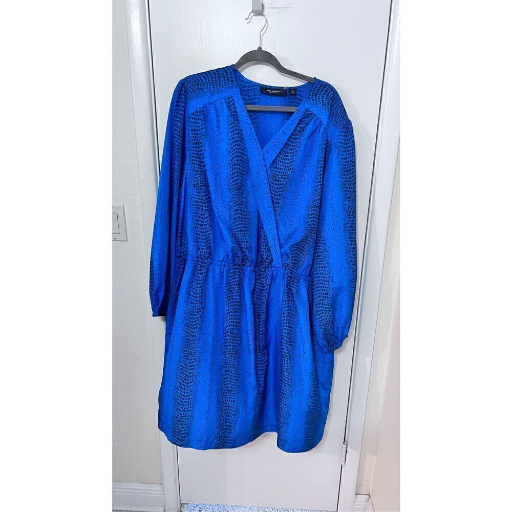Kris Jenner Kollection Blue Snake Print Dress womens size  3X